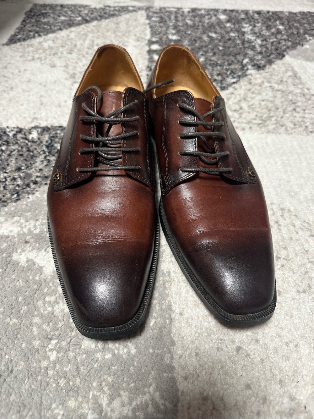 Gucci Brown Gradient Leather Derby Shoes